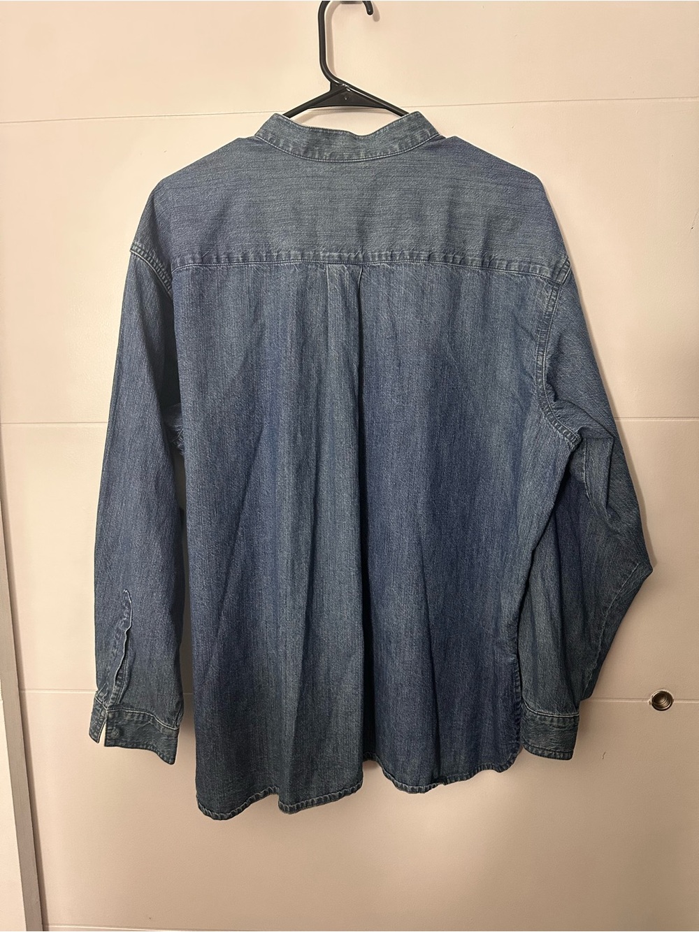 J. Jill Vintage Dark Wash Denim Button-Front Tunic 100% Cotton Size L Oversized - Picture 8 of 8